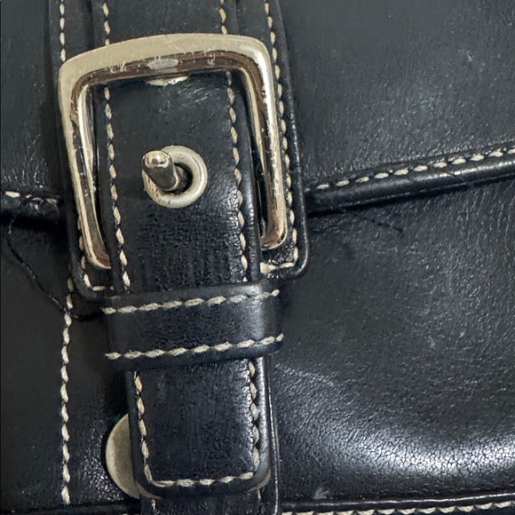 Coach Vintage Black Leather Clutch with Strap - Picture 3 of 5